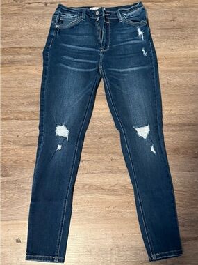 KanCan Dark Blue Distressed Skinny Jeans